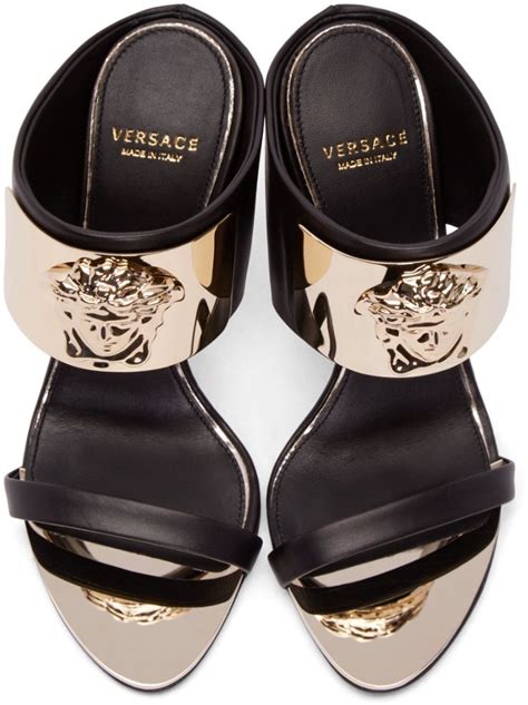 versace medusa zapatillas|Versace Medusa detail round heels.